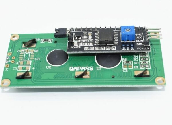 LCD Characters Display 16x02 green and Blue color and IIC / I2C / Interface adapter - Image 3