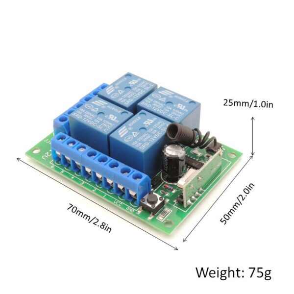 12V 24V Wireless 4 Channel Way Remote Control Switch - Image 4