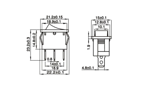 15*21mm 2PIN ON/OFF Boat Rocker Switch 6A/250V 10A/125V - Image 2