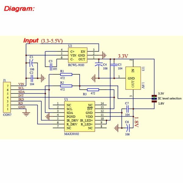 MAX30102 Blood Oxygen - heart rate Sensor - Image 3