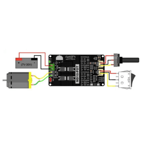 10 Amp 7V-30V Potentiometer & Switch Control DC Motor Driver - Image 6